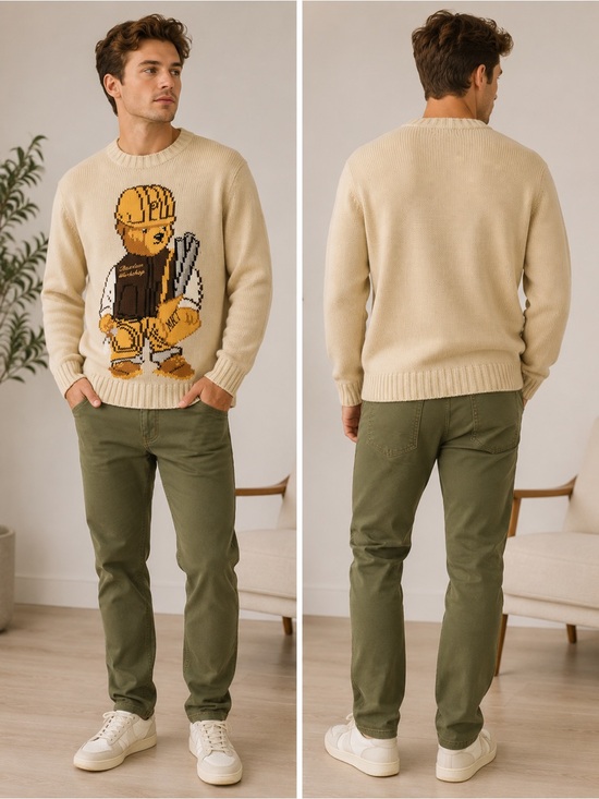 MARKET Other - MARKET “WORKSHOP BEAR” Cream Sweater
Mens Size XL New